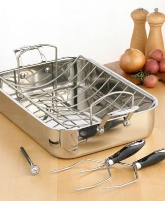 Childrens Toyshop  Kitchen & Housewares : Cuisinart Chef's Classic Stainless 16-Inch Roaster with Rack and 3 Piece Roasting Set