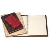 Genuine Italian Leather Refillable Notebook, Wire-O Spiral, Ruled, Perforated Pages, 3-1/4 x 4-7/8