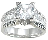 Cubic Zirconia CZ Princess Cut Engagement Anniversary Ring Size 5 6 7 8 9