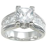 CubicZirconiaCZPrincessCutEngagementAnniversaryRingSize56789