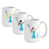 Wedding Favors Go-Girl Personalized Tennis Coffee Mug - Black