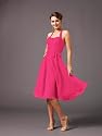 Elegantes Neckholder Chiffonkleid, Cocktailkleid, Kleid, Farbe pink