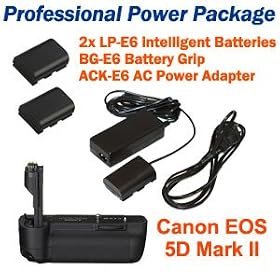 EASTSTAR Pro Power Kit (2x LP-E6 Batteries / ACK-E6 Power Adapter / BG-E6 Battery Grip) for Canon EOS 5D Mark II Digital SLR Cameras