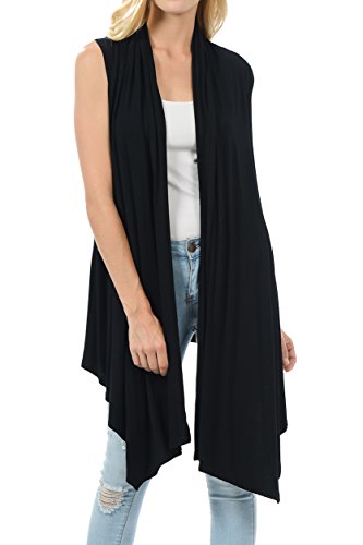 Pastel by Vivienne Women's Asymetric Open Front Vest