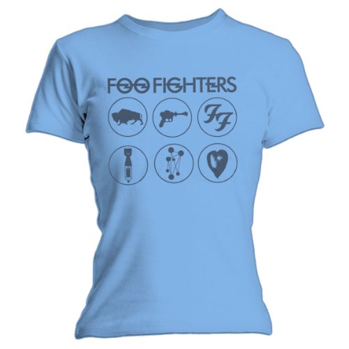 Womens T-Shirt Foo Fighters Album Collection Light Blue 5013Skcps Small