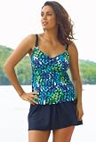 Delta Burke® Blue Spotty Dot Plus Size Skirtini - Women's Swimwear Plus Size Swimsuit