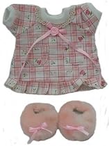 Peach Nightgown with Fuzzy Slippers fits Webkinz, Shining Star & 8