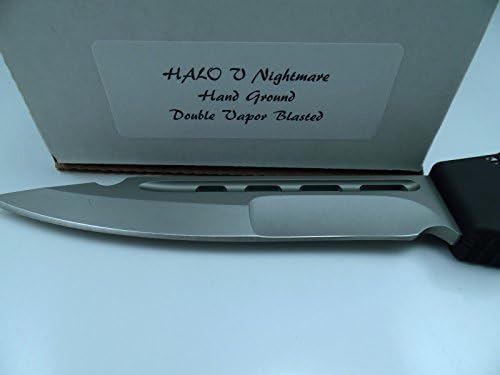 Microtech Anthony Marifone Custom Knives Halo V Nightmare Single Edge Double Vapor Blasted Knife