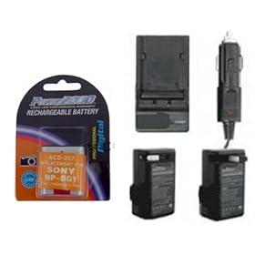 Click here to buy Power2000 NP-BG1, NPBG1, 1150mAh Battery + Charger Kit for Sony Cybershot DSC-H3, DSC-H7,... by Power2000.