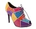 SNAKE PATCHWORK PEEP TOE BOOTIE 6 PURPLE