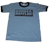The Office "Dunder Mifflin Paper Co." Adult RINGER T-Shirt-Box Design - (Available in Assorted Colors and Sizes)