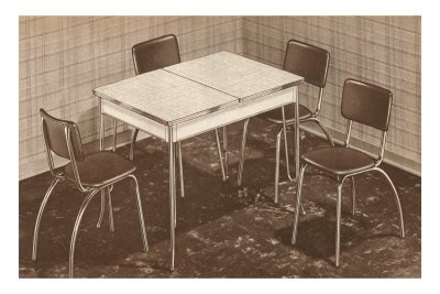 Bent-Pipe Formica and Vinyl Kitchen Furniture MasterPoster Print, 12x18