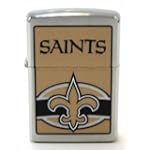 Zippo NFL Saints Lighter (Silver, 5 1/2 x 3 1/2 cm)
