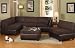 Comfortable Armless Chair with Microfiber Plush and Faux Leather in Chocolate Color #PD F71671