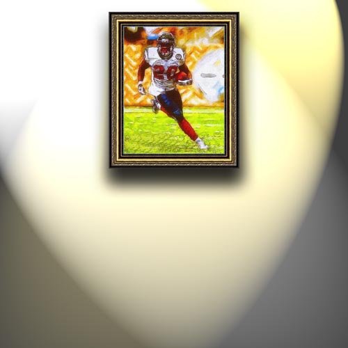 Completely Handpainted American Football Sport Painting, Custom Order FL9073, Oil on Canvas, with Option to Paint Jerry, Brett & Co. from Any Other Favorite Photograph or Picture, Unframed, Size 28'' x 35