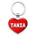 Graphics and More Metal Keychain Key Chain Ring I Love Heart Names Female T Ta - Tania