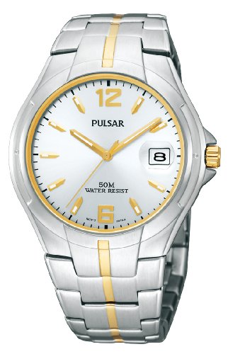 Pulsar Men's PXH752 Two-Tone Bracelet Silver Bracelet Silver Sunray Dial Watch
