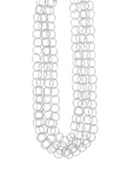 MMA Silver - 17 inch 4 Strand Small Round Wire Link Necklace