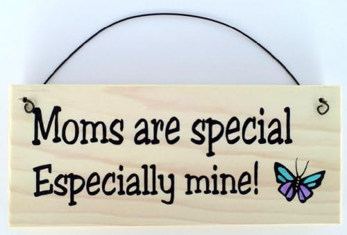Gift for Mom ... Moms are Special, Especiallly Mine with turqoise butterfly decoration wood sign