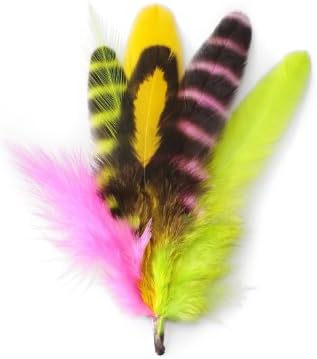 Puppylocks Watermelon Feather Fur Extension, Short, Hot Pink/Electric Green/Yellow