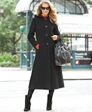 AK Anne Klein Hooded Button-Front Maxi Coat