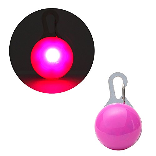 Pink LED Light Safety Dog Collar Charm and Leash Light