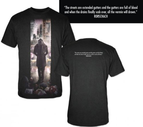The Watchmen Rorschach Poster Movie Adult Black Tee T-Shirt