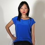 Corded Silk Shell - 100% Silk - Royal Silk - Royal Blue - Large