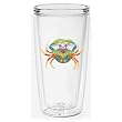 Colorful Caribbean Crab 16 oz Insulated Beverage Tumbler, Clear