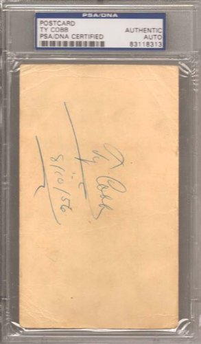 Ty Cobb Autographed/Hand Signed Government Postcard PSA/DNA 8/10/56 Slabbed #83118313