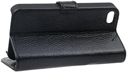 Kupx Luxury High Grade Real Leather Book Case For Iphone 4S Color Black