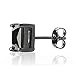 Queen Jewelers Sterling Silver Black And White Cubic Zirconia CZ Princess-Cut Stud Earrings Set of 2