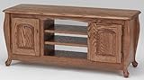#1077 Solid Wood TV Stand Oak Queen Anne LCD Plasma TV Stand