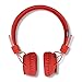 GranVela® X2 Over-Ear Foldable Bluetooth Headphones, 5 in 1 Stereo Wireless Hands-free Earphone for Kids, with Mic and MicroSD Card Player, Radio, AUX for iPhone, Samsung and More - Red