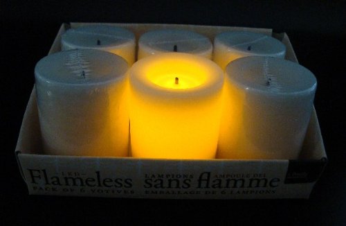 Flammenlose Stumpenkerze WEISS