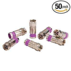 Paladin 9645 RG59 Cable TV -InchF-Inch SealTite Compression Connectors, 50-Pack by Paladin Tools
