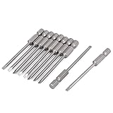 uxcell　マイナスドライバービット　金属　99g　3mm　グレー　磁気　ストレート　75mm