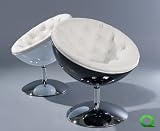Genialer Retro Designer Sessel Cocktailsessel "COSMOS 2" Schwarz-Weiss von QUBO-DESIGN