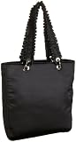 Toss Designs Ruffle Satin Jacqueline Tote,Black,one size