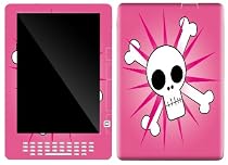 Pink Skull Design Decal Protective Skin Sticker for Amazon Kindle DX