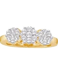 0.75CTW DIAMOND 3 FLOWER RING