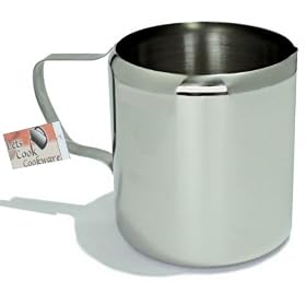 Latteria Stainless Steel Milk Jug for Expresso Machines which have a Frother Nozzle for Latte Etc