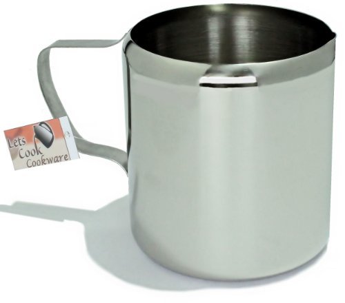 Latteria Stainless Steel Milk Jug for Expresso Machines which have a Frother Nozzle for Latte Etc