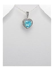 Heart Marcasite Pendant Necklace In 92.5 Sterling Silver