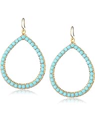 Yochi Crystal Embellished Hoop Earrings