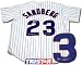 Ryne Sandberg Autographed/Hand Signed Chicago Cubs Majestic Replica Pinstripe Jersey Inscribed HOF 0