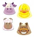 Farmyard Party Hats, pack of 8