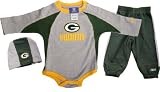 Green Bay Packers Newborn Long Sleeve Creeper Pant and Skull Cap Set