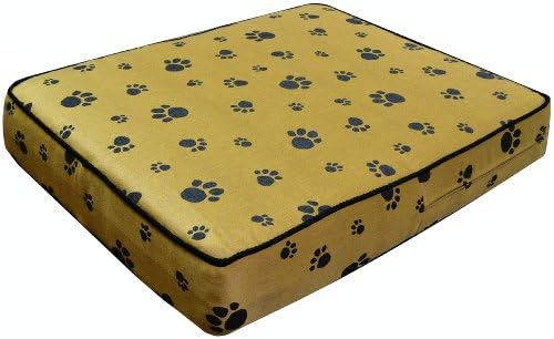Executive Series Orthopedic Memory Foam Dog Bed (Size Large, Paw Print Brass)