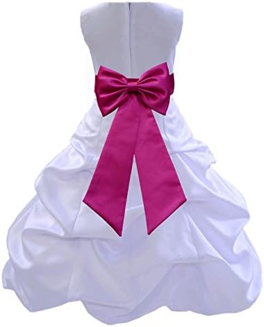 Wedding Pageant White Flower Girl Dress with Tiebow 808t 6